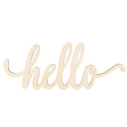 LITINKIMI Wooden Hello Letter Sign, Hanging Wood Block Word Decor for Wall, Christmas Wreath, Door Art 13.7x5.3in