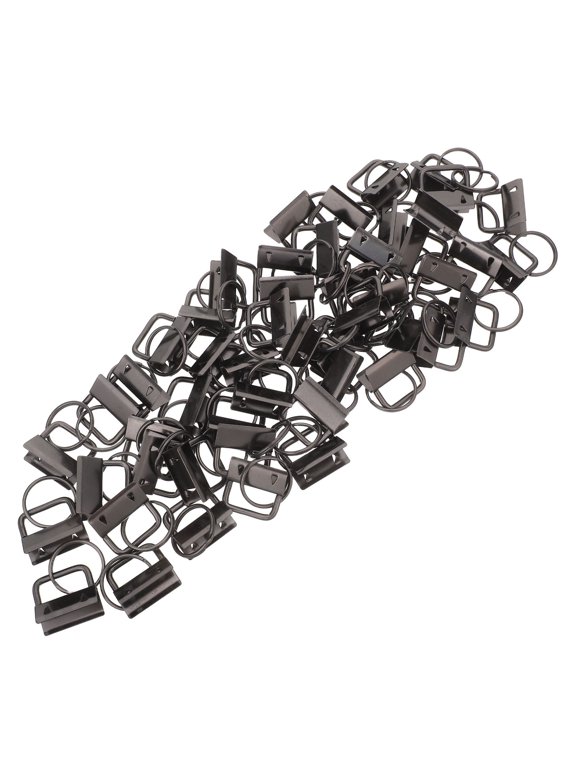 Key Fob Hardware Iron Black for DIY Webbing Keychain Kit 50Pcs