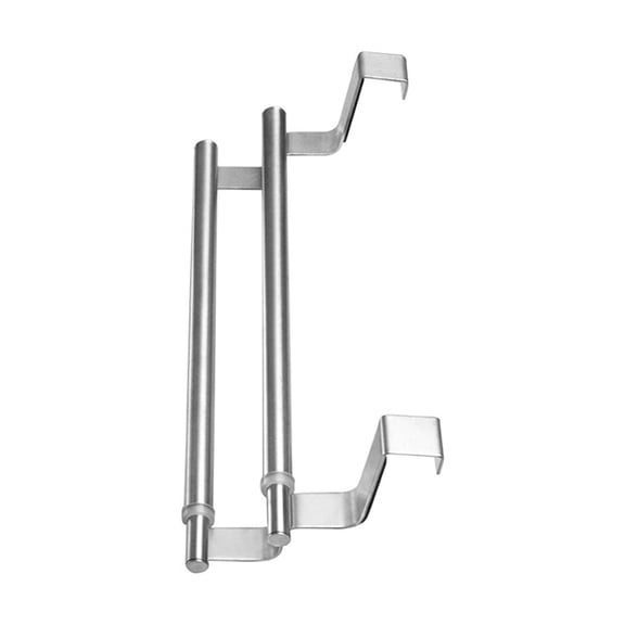 LITINKIMI Kitchen Dish Rack Over The Door Stainless Steel Double Rod Towel Hanger Plated Silver