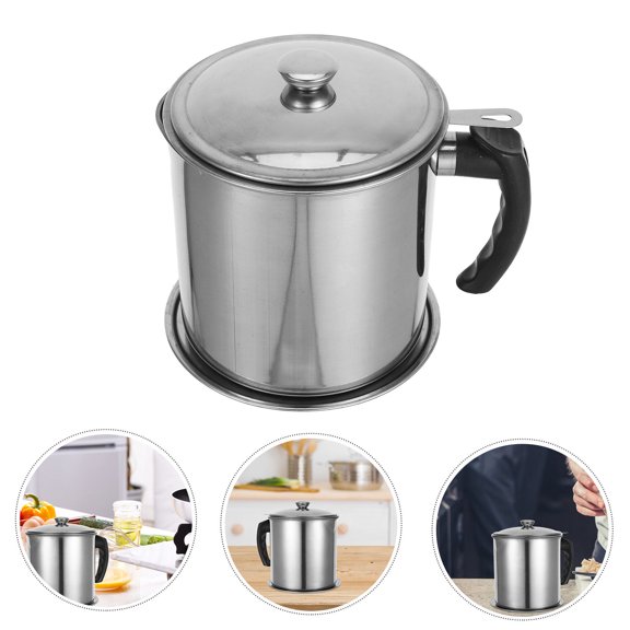 LITINKIMI Reusable Kitchen Oil Dispenser Bottle with Stainless Steel Strainer for Cooking Oil Storage and Pouring