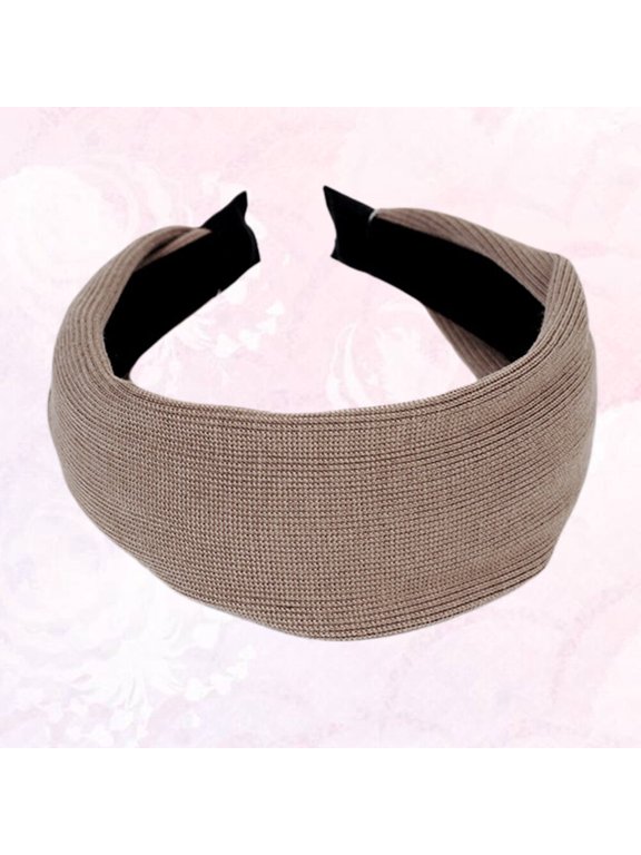 Knitting Headwear Wide Brim Khaki Hair Hoop for Party and Everyday Use