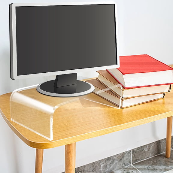 LITINKIMI Acrylic Monitor Riser Clear Computer Stand for Desk with Storage Space and Comfortable Viewing Height