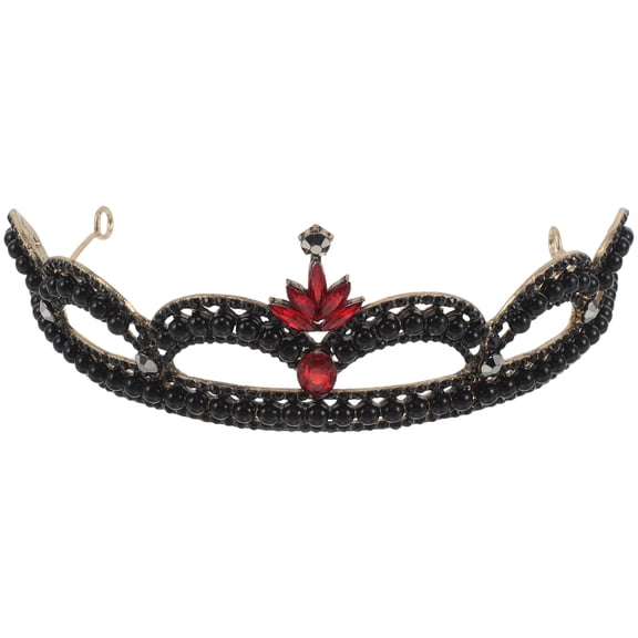LITINKIMI Lightweight Black Rhinestone Bridal Tiara Baroque Crown Headpiece for Wedding Style