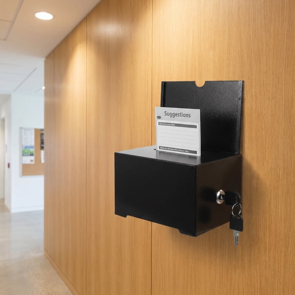 LITINKIMI Lockable Metal Donation Box with Slot for Office School Fundraising Use