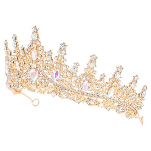 LITINKIMI Luxury Baroque Rhinestone Tiara Crown Multi Color Elegant Bridal Headwear for Proms and Parties