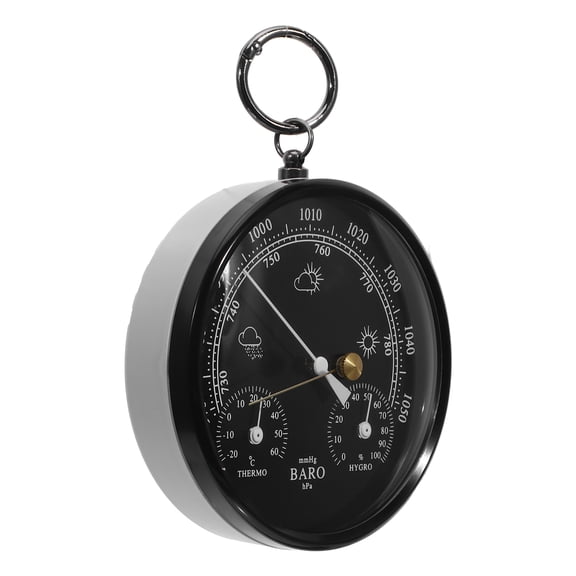 LITINKIMI Manual Analog Barometer Gauge for Home with Temperature Humidity Measurement Black
