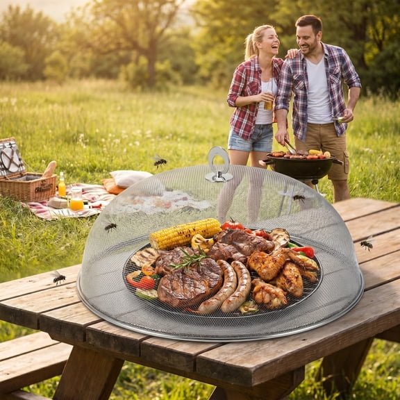LITINKIMI Mesh Food Dome Stainless Steel Food Protection for Picnic Camping 1 Set