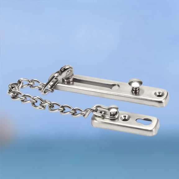LITINKIMI Metal Door Chain Lock Plated Silver with Safety Buckle for Controlled Ventilation and Secure Closure