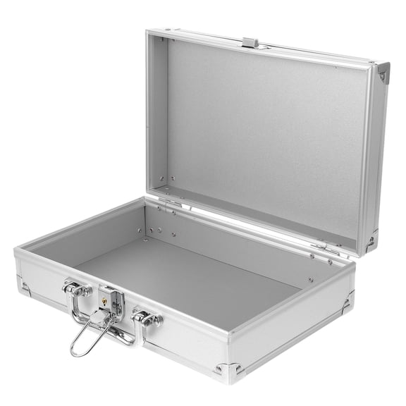 LITINKIMI Microphone Box Tool Case Aluminum Lockable Design Silver 1Set