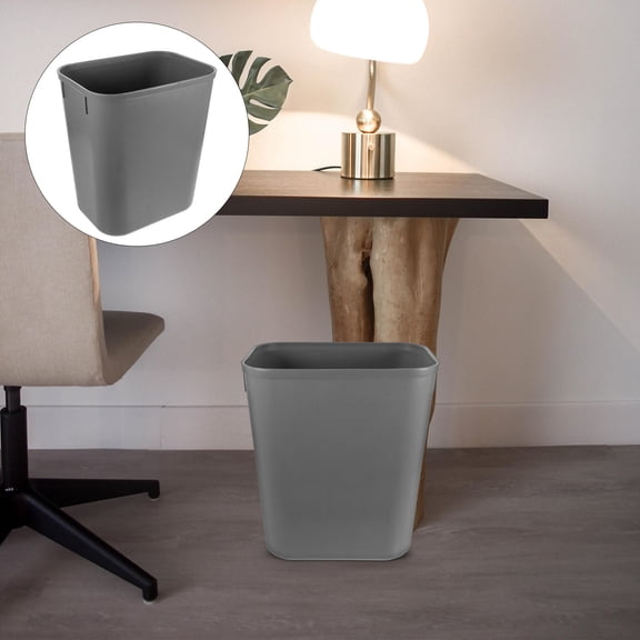 LITINKIMI Compact Grey Trash Can for Bathroom and Office Waste Disposal