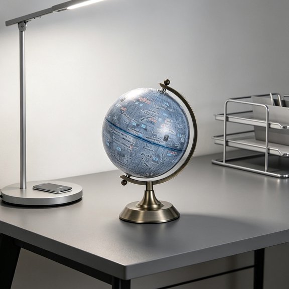 LITINKIMI Moon Globe Desktop Ornament with Accurate Lunar Terrain Map for Study Room and Library
