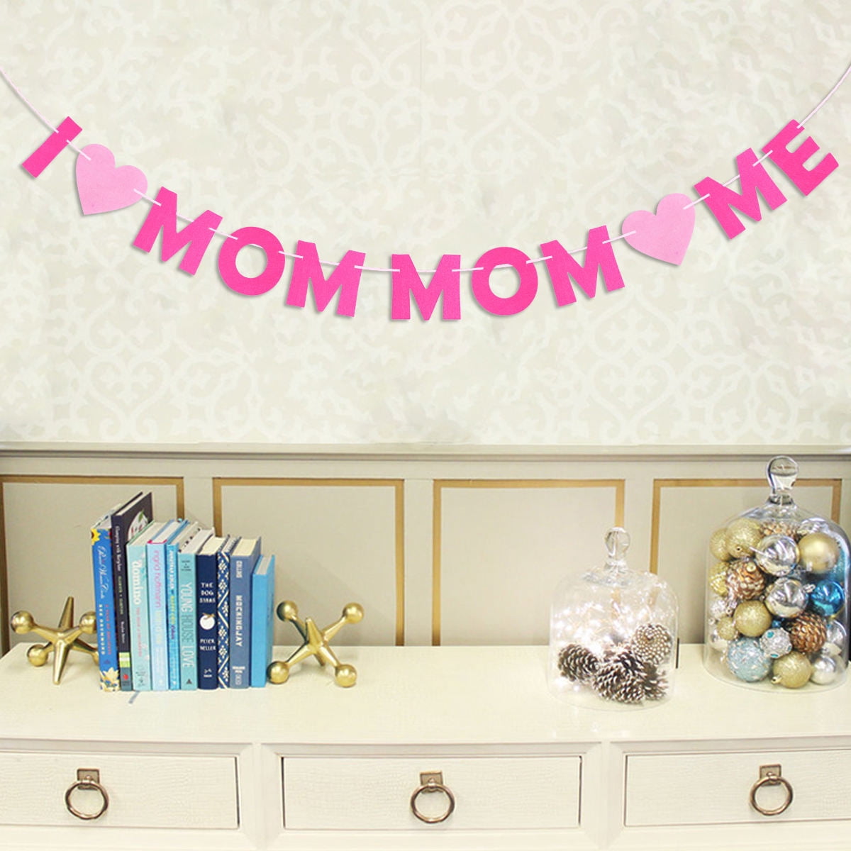Bionic Mother's Day LITINKIMI Mother's Day Bunting Banner with Assorted Color Flags, Heart ...