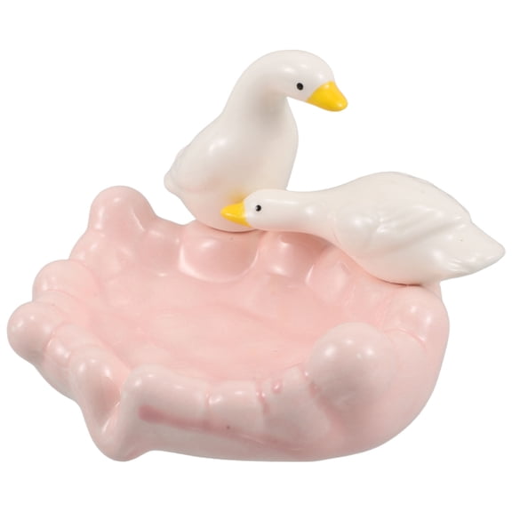 LITINKIMI Multifunctional Ceramic Soap Holder with Cute Duck for Bathroom and Shower Use