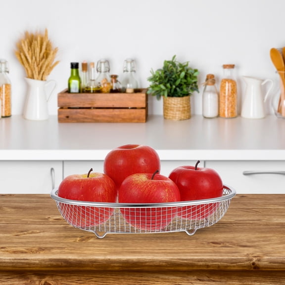 LITINKIMI Multifunctional Stainless Steel Oval Basket for Kitchen Bread Fruit and Vegetable Storage