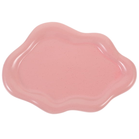 LITINKIMI Pink Ceramic Cloud Shaped Jewelry Tray Decorative Trinket Dish for Home Dressing Table
