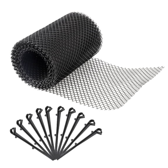 LITINKIMI Plastic Gutter Guard Mesh Cover for Home Use Black Durable Roof Netting with Heat Resistance