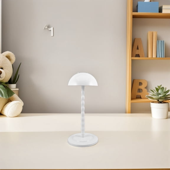 LITINKIMI White Plastic Hat Stand with Nonslip Dome Base for Wig Styling, Cap Storage, and Display Rack