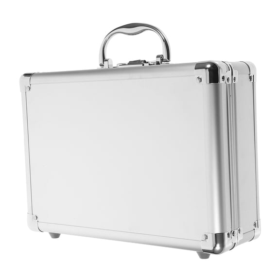 LITINKIMI Plated Silver Aluminum Case Portable Tool Storage Box with Password Lock and Handle for Outdoor Use