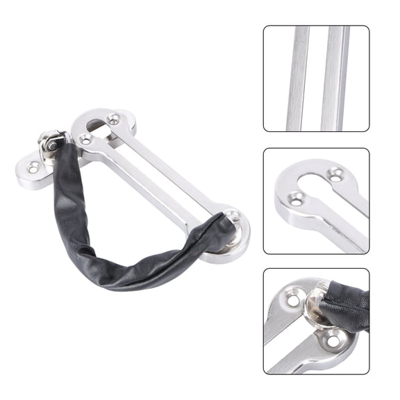 LITINKIMI Plated Silver Chain Door Lock Stainless Steel Latch Lock for Reliable Door Security and Easy Operation