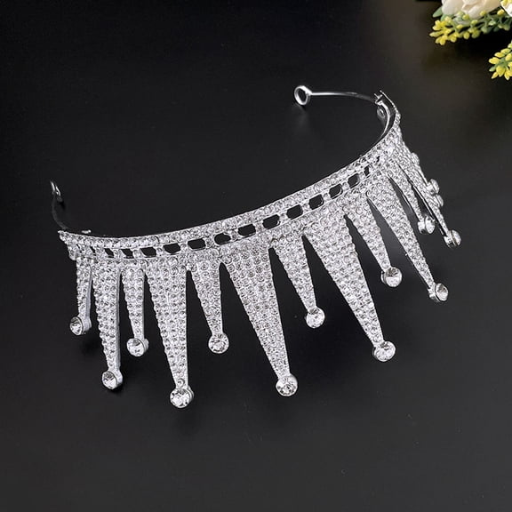 LITINKIMI Silver Plated Bridal Tiara Crown with Rhinestones, Elegant Headpiece for Wedding, Bridal Shower, and Anniversary Events