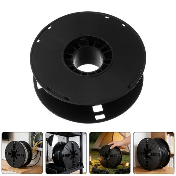 LITINKIMI Portable Black Plastic Cord Winder Reel with Large Capacity for Cable Management and Storage