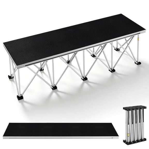 LITINKIMI Portable Event Stage Step, Foldable Metal Stage Step for Party, Performance Stage Platform, Temporary Stage Platform