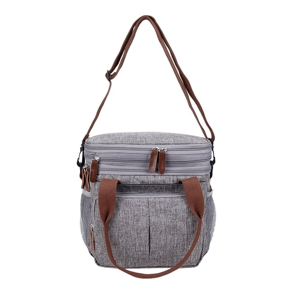 LITINKIMI Grey Nylon Lunch Tote Bag with Heat Preservation Practical for Outdoor