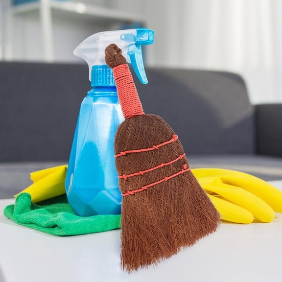 LITINKIMI Small Household Palm Fiber Broom with Lanyard for Easy Storage
