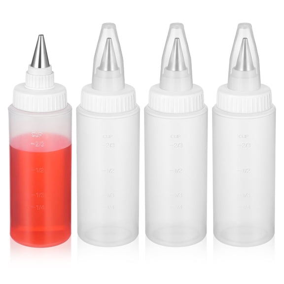 LITINKIMI Practical PP Squeeze Bottle for Home Baking and Icing, Assorted, 4Pcs
