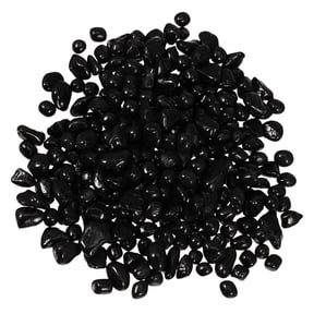 LITINKIMI Premium Black Pebble Aquarium Gravel Glass Rocks Decorative Substrate for Fish Tanks and Aquatic Plants