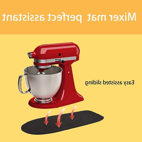 LITINKIMI Protective Mixer Slide Mat Black Rubber Countertop Slide Pad for Kitchen Appliances