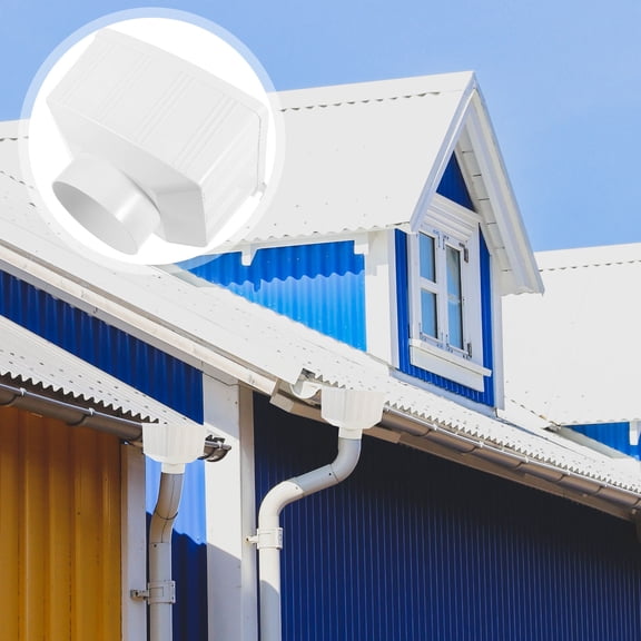 LITINKIMI Rain Gutter Downspout Drop Outlet Downspout Diverter PVC White For Sheds 1Pcs