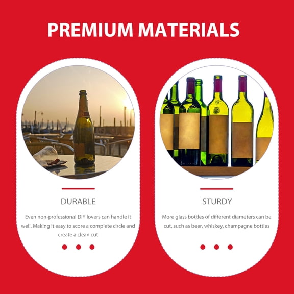 LITINKIMI Red Glass Bottle Cutting Device for Kitchen Use Perfect for Beer Wine and Liquor Bottles