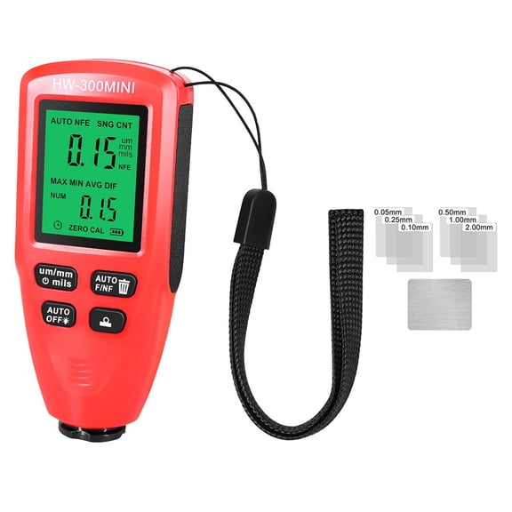 LITINKIMI Digital Automotive Paint Thickness Gauge Coating Tester with Compact Red Design for Accurate Measurement