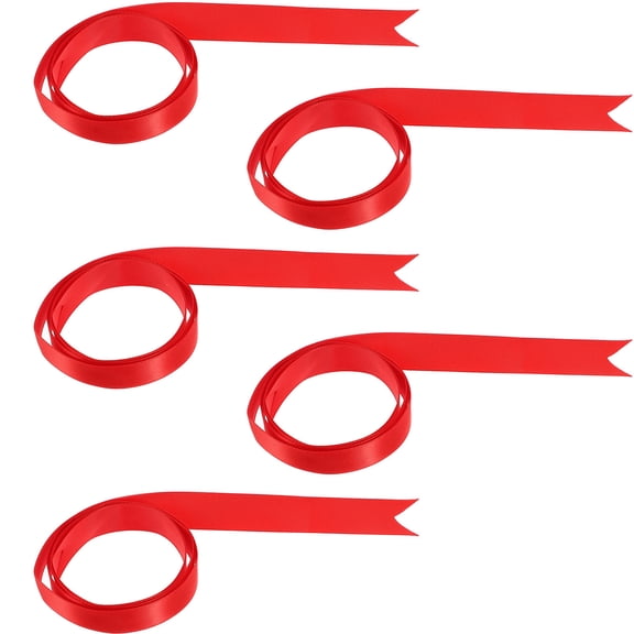 LITINKIMI Red Polyester Craft Ribbon 5-Pack for Projects, Wrapping, Party Decorations, and Event Organizers