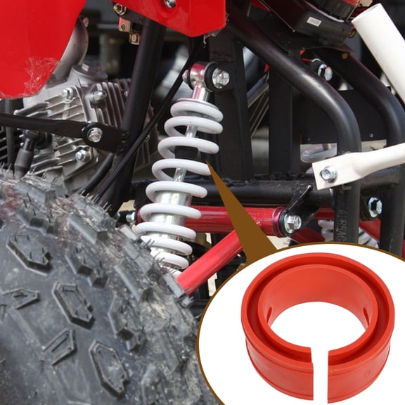 LITINKIMI Red Rubber Coil Spring Booster for Car Suspension with Wear Resistant Cushion