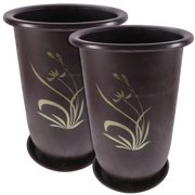 LITINKIMI Resin Orchid Plant Pots Purple, Breathable Design for Indoor Home Use 2Pcs