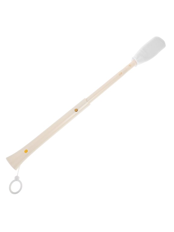White Extendable Shoe Horn with Hanging Hook for Easy Use with Boots, Shoes, and Footwear Accessories
