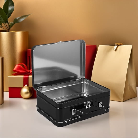LITINKIMI Retro Style Metal Tin Box with Lock and Flip Lid for Secure Storage of Cookies Candy