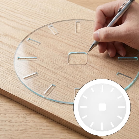 LITINKIMI Reusable Acrylic Clock Face Stencil Template for DIY Wood Board Inlay and Craft Projects