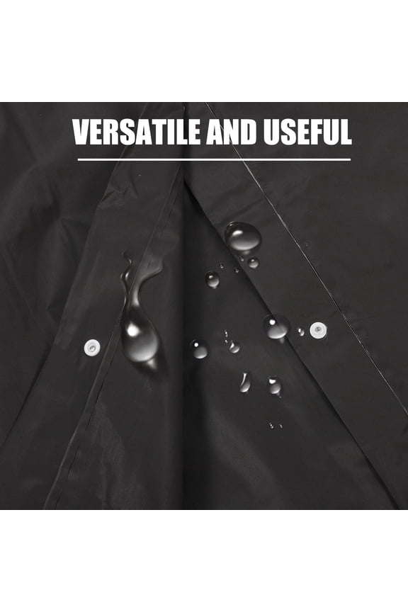 Reusable Black Rain Poncho for Adults with Hood Eva Material Outdoor Protection