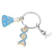 LITINKIMI Science Keychain Metal Biology Chemistry Charm Multi for Science Lovers