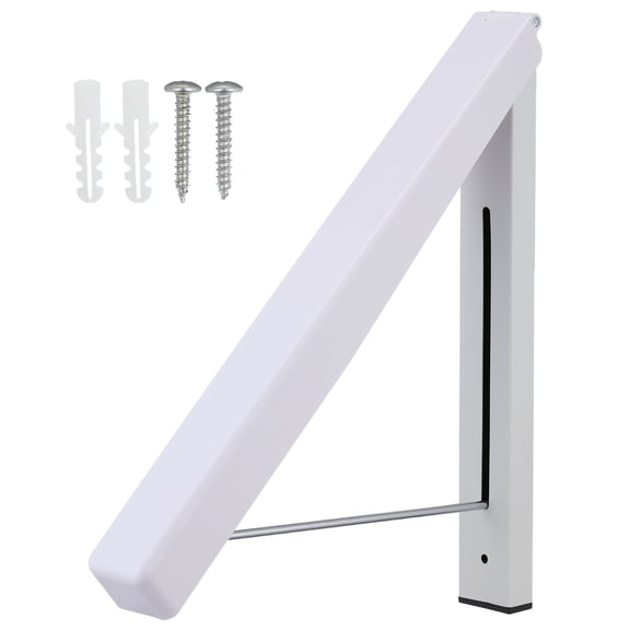 LITINKIMI Small Folding Clothes Drying Rack Wall Mounted with ABS Casing White Finish
