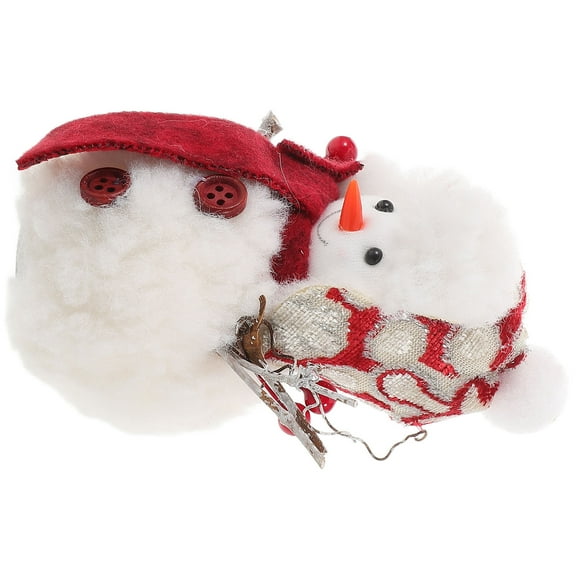 LITINKIMI White Foam Snowman Decoration with Fabric Details, Charming Seasonal Holiday Decor for Home, Family, and Friends - 1 Set