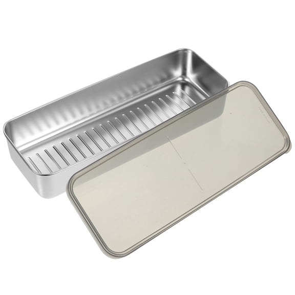 LITINKIMI 304 Stainless Steel 1000ML Meat Storage Box with Lid for Fridge
