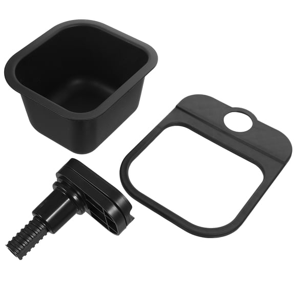 LITINKIMI Square Waste Bucket Black ABS Storage Solution for Office Workers 1Pack
