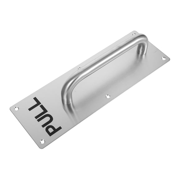 LITINKIMI Stainless Steel Door Pull Rod with Pull Plate for Commercial Bathroom and Cabinet Doors in Plated Silver
