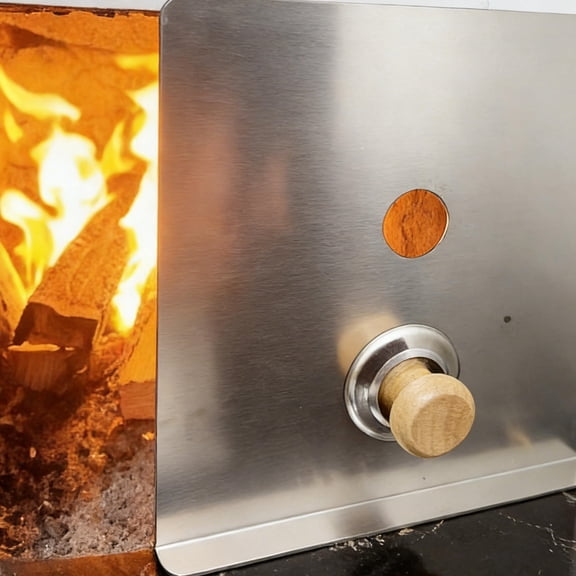 LITINKIMI Stainless Steel Splash Guard for Wood Stove with Fire Shield and Wind Protection Feature