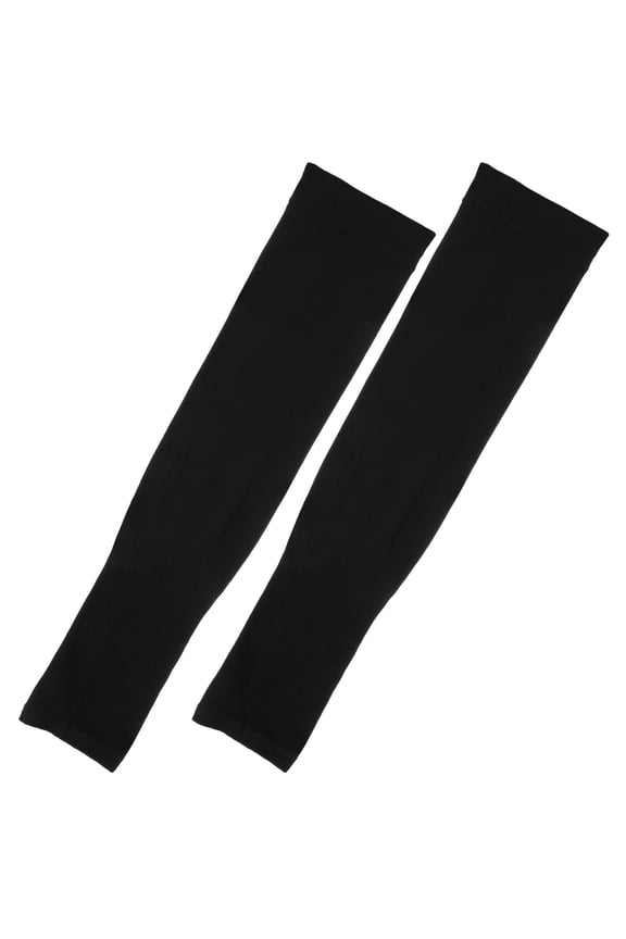 Sun Sleeves Uv Protection 1 Pair Cylindrical Black Nylon For Men Women 35.0x10.0x0.2in