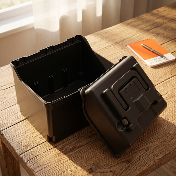 LITINKIMI Trailer Battery Box Black Plastic Storage Case with Multilayer Protection for E Bikes